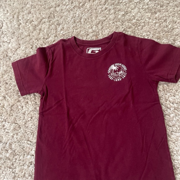 Genuine Grom Goods Surf and Salt Kids Burgundy Surf Tee L7 - Picture 2 of 3